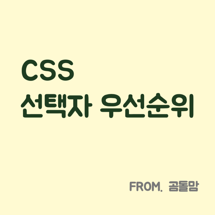  [왕초보 HTML] CSS 기초 - 선택자의 우선순위