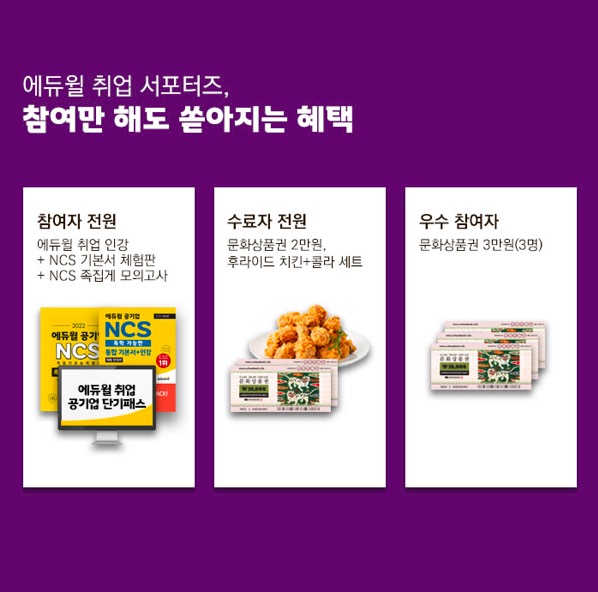  2022 에듀윌 취업 서포터즈 하고 책+치킨+문상 받자!
