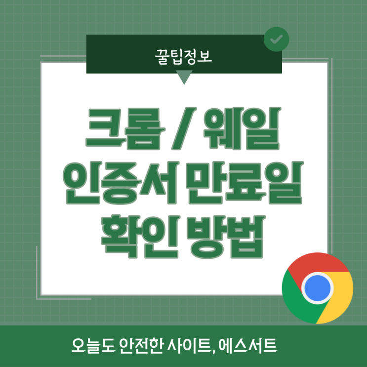  인증서 만료일 확인 방법 - 구글 크롬(Chrome), 네이버 웨일(Whale)
