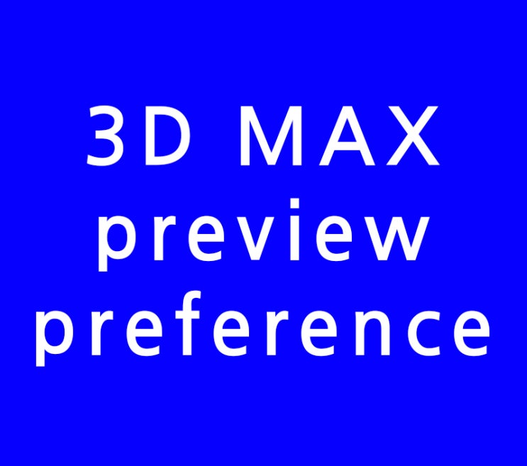 3D MAX preview preference