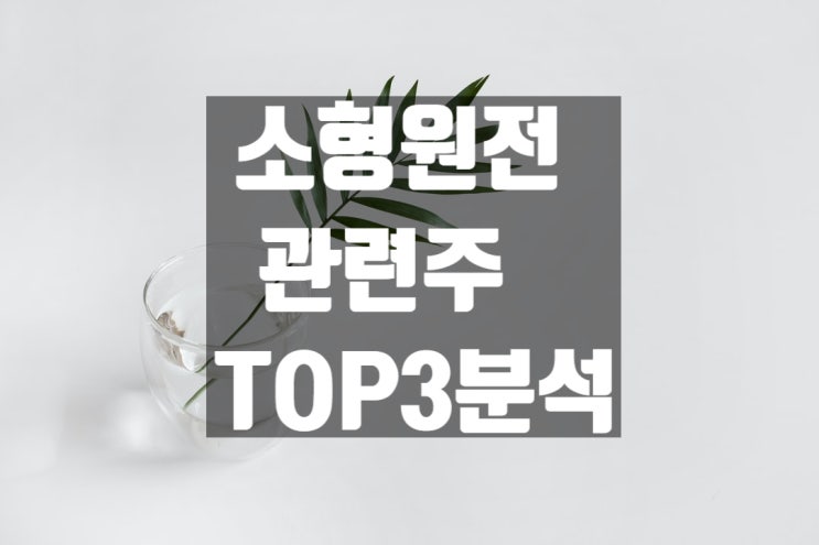  소형원전 관련주 3종목(재무, 주가, 전망)