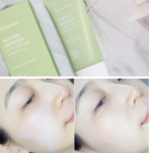  메디힐 티트리 수딩 선크림 산뜻진정, 밀착도 잘되