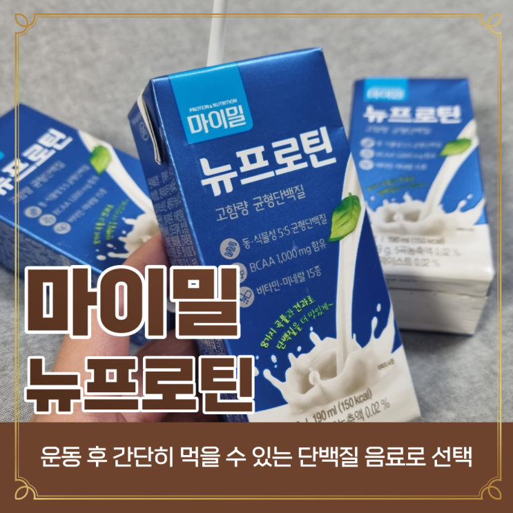  [단백질 음료, 마이밀 뉴프로틴] 헬스 다이어트 운동 후 단백질 섭취량 및 1일 BCAA 들어있다고?