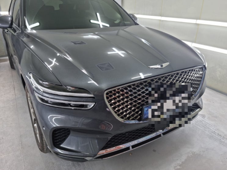  부산 제네시스 gv80 차량 문짝 가니쉬 판금도색 수리