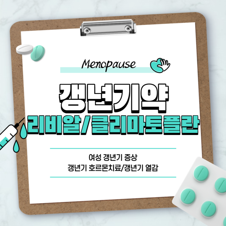  갱년기 약 : 리비알정, 클리마토플란정 비교 【#여성 갱년기 증상 #갱년기 호르몬치료 #갱년기 열감 #리비알 #클리마토플란】