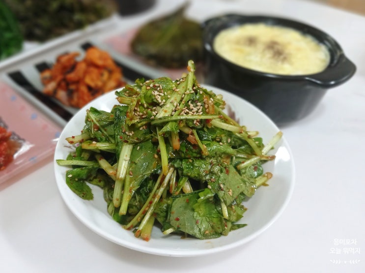  겨울초겉절이 아삭하고 향긋한  유채나물 하루나무침