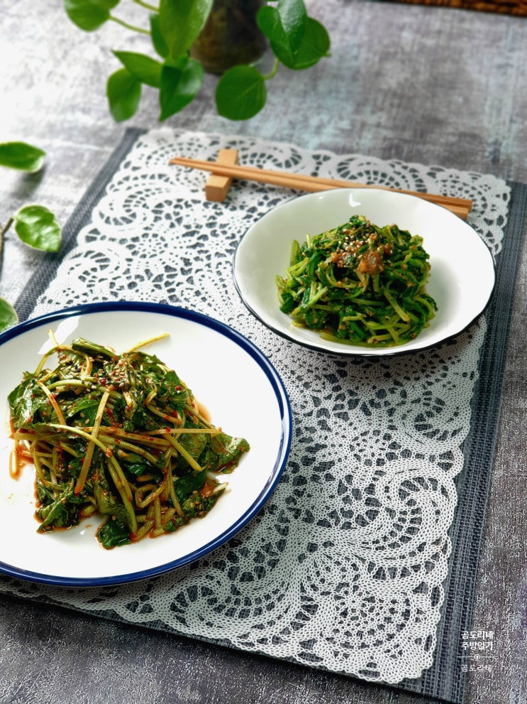  동초나물무침 입맛돋우는 나물반찬음식 유채나물 동초겉절이 만드는법