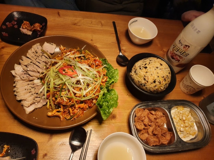  골뱅이낙지무침&수육 feat.동백연가