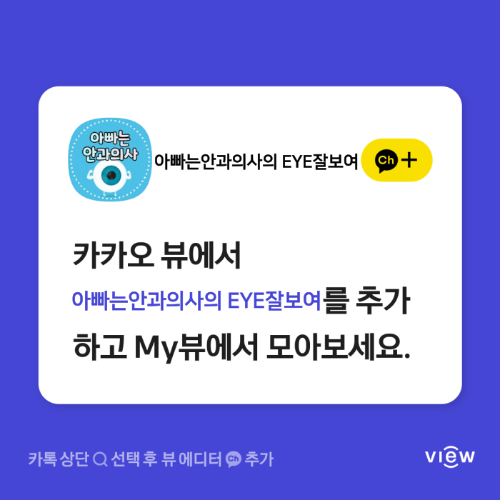 [카카오 뷰] 아빠는안과의사의 EYE잘보여