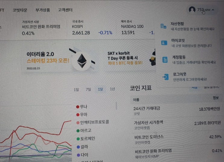  코빗 개인지갑등록