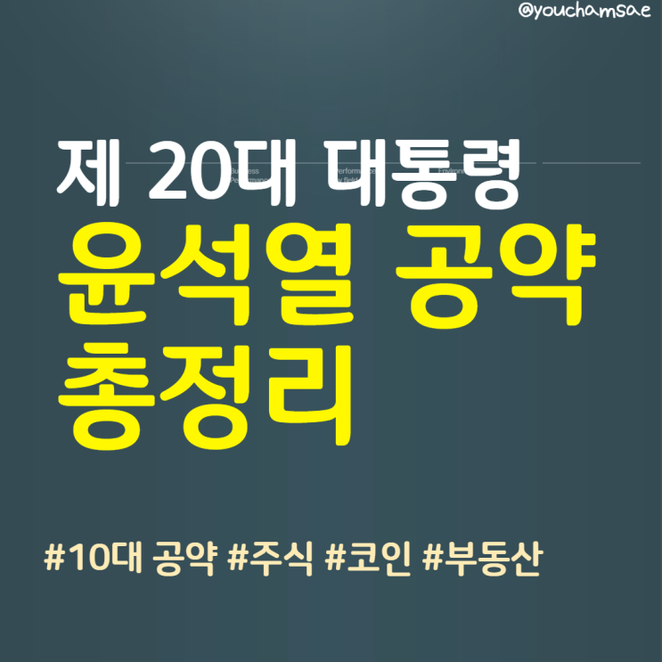  윤석열 대통령 당선 공약 총정리 ( 주식, 코인, 부동산 ) 10대 공약
