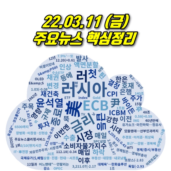 22.03.11(금) 오늘의 주요뉴스 및 이슈점검