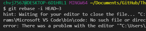 깃허브(Github) - Waiting for your editor to close the file... (Visual Studio Code)