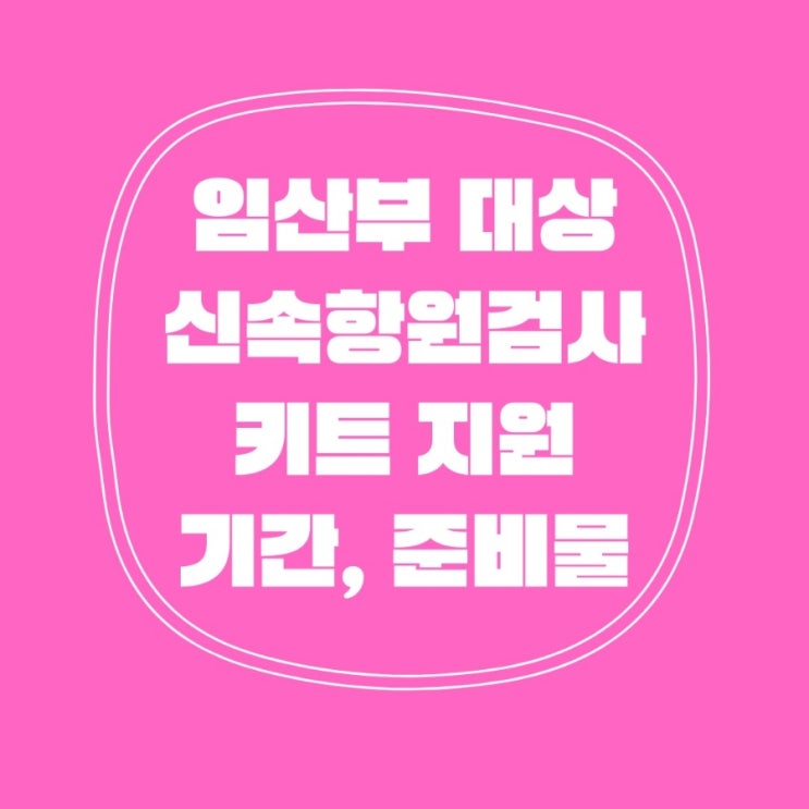  임산부 대상 신속항원검사 키트 지원