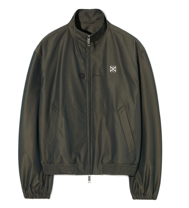 MUSINSA公式 | SATUR Lecce two-tone zip-up jacket emerald blue