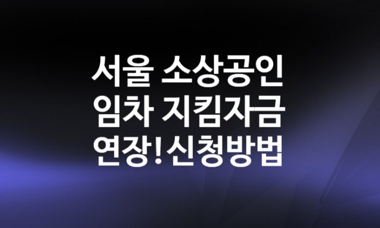 서울 임차 소상공인 지킴자금.kr 신청방법 접수 연장(~3/13) 현금 100만원 손실보상