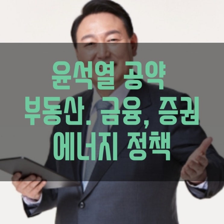  윤석열 공약 - 부동산, 금융, 증권, 에너지, 자영업·소상공 코로나 손실보상 정책 방향