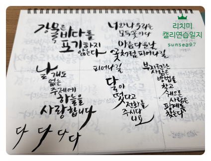  캘리연습일지