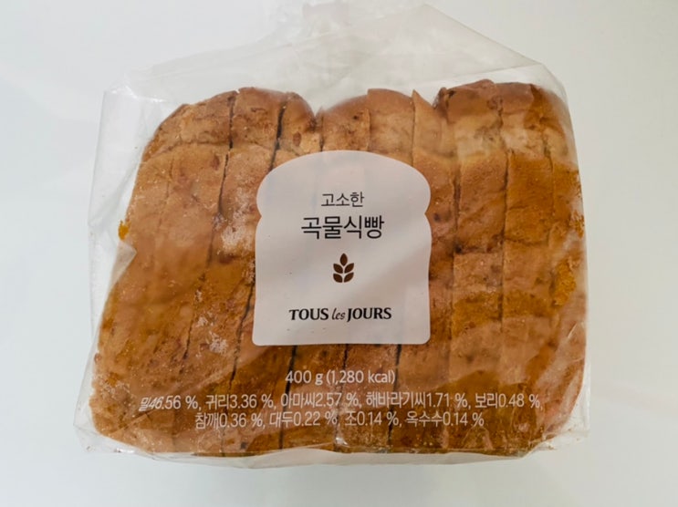 뚜레쥬르 고소한 곡물식빵 칼로리 영양성분 냉동보관법
