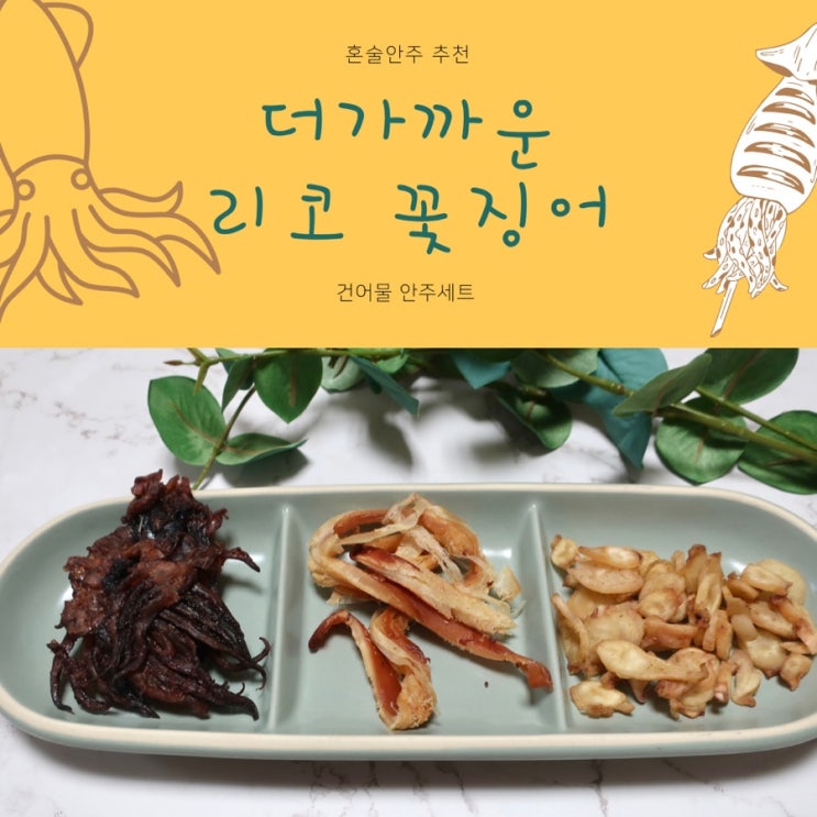  혼술안주 추천 더가까운 리코 꽃징어 건어물간식 안주세트