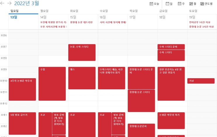  3월 3주차 플랜 -재환