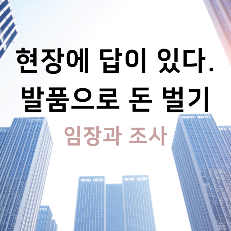  현장에 답이 있다. 발품으로 돈벌기(임장과 조사)