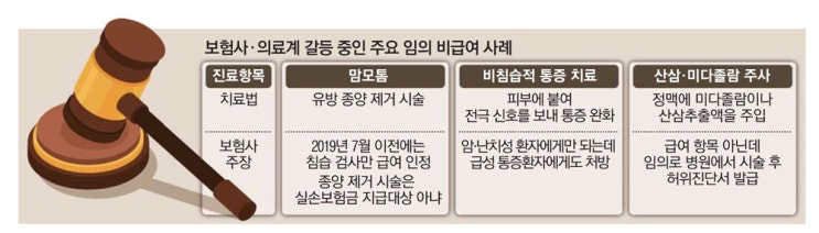 보험-의료계, 실손 못받는 '임의 비급여' 갈등 보험-의료계, 실손 못받는 '임의 비급여' 갈등