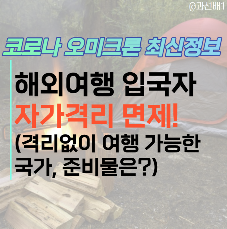  코로나 시국 해외여행 재개, 자가격리 없이 입국,출국 가능한 국가는?(ft. 준비물, 여행자 보험)