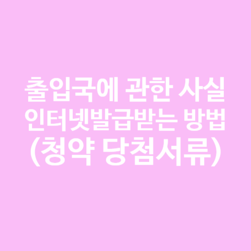  출입국에 관한 사실증명 인터넷 발급받는 방법(청약 당첨 서류)