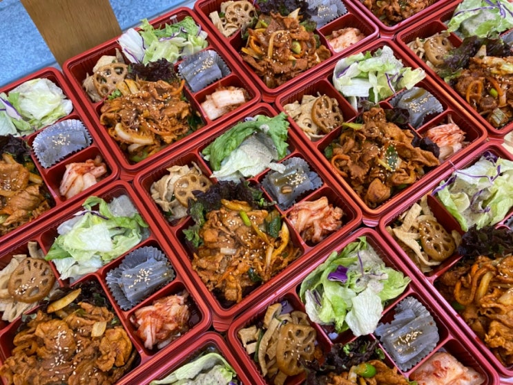  수원도시락 림과 함께 현대해상 배달 도시락 산채비빔밥 새싹비빔밥 제육볶음 버섯소불고기
