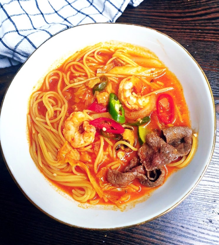  상하이 토마토짬뽕파스타 만들기 국물스파게티 해장요리