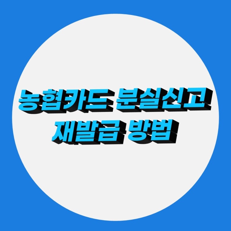 농협카드 분실신고, 휴대폰에서 재발급 방법 농협카드 분실신고, 휴대폰에서 재발급 방법