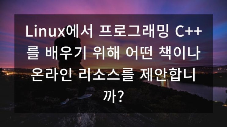  Linux에서 프로그래밍 C++를 배우기 위해 어떤 책이나 온라인 리소스를 제안합니까?