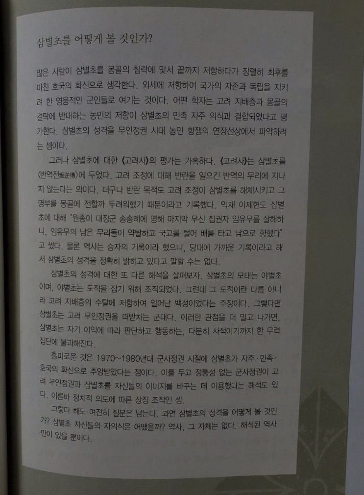  삼별초를 보는 시각
