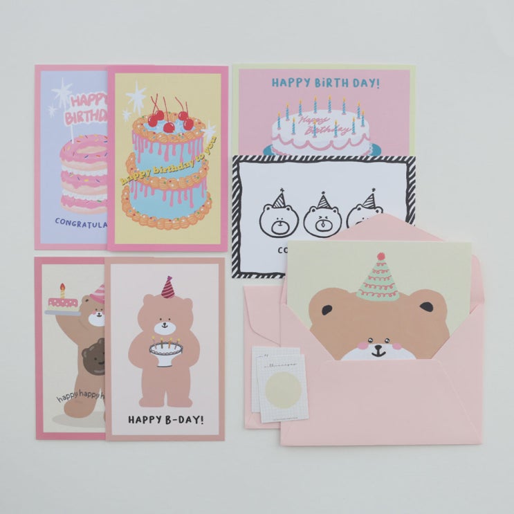 [생일 카드 추천] 귀엽고 특별한 모모카드 생일 카드 엽서 세트