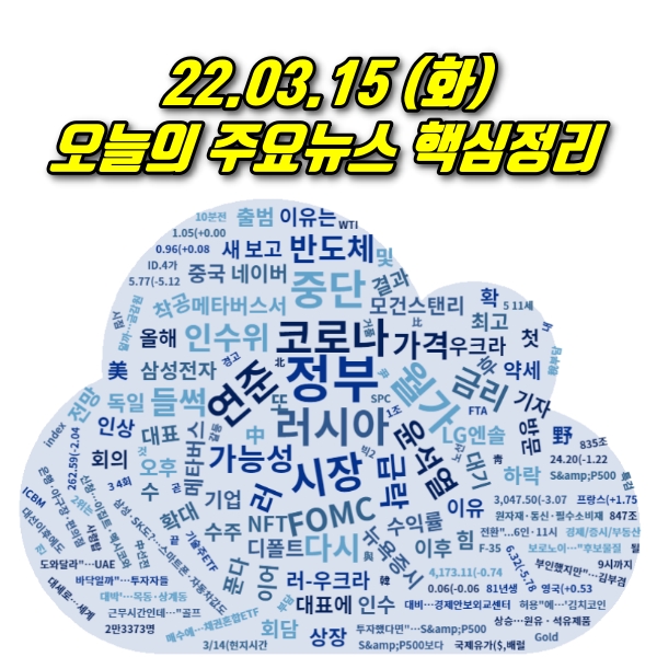  22.03.15(화) 오늘의 주요뉴스 및 이슈점검 (링크제공)