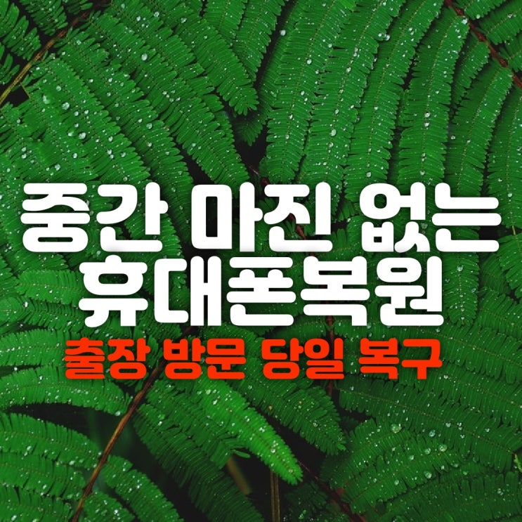  부산 휴대폰복구 스마트폰 카톡 내용 포렌식복원 방법 ~!