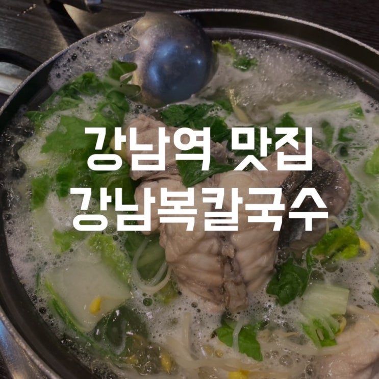 강남역 맛집 강남 복어 전문점에서 먹는 강남복칼국수