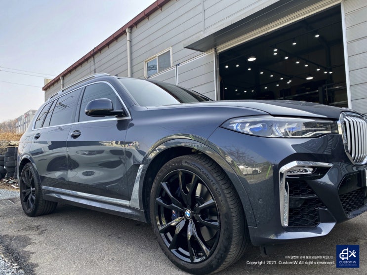  BMW X7 휠수리 후 블랙유광 휠도색