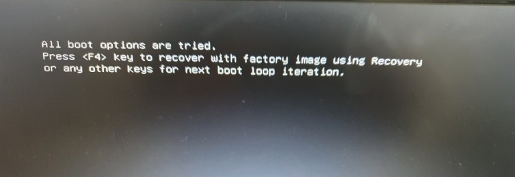 컴퓨터.노트북 all boot options are tried 에러. 부팅오류. 하드디스크인식불량으로 부팅이 안되는현상 해결방법