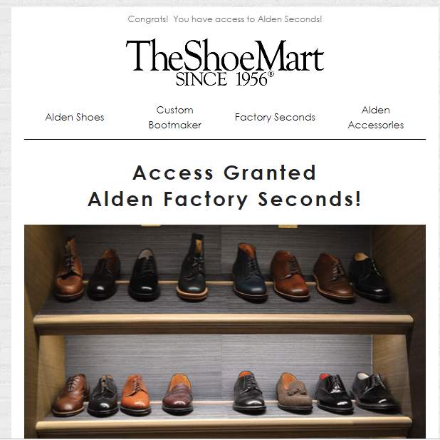 Shoemart alden seconds sales