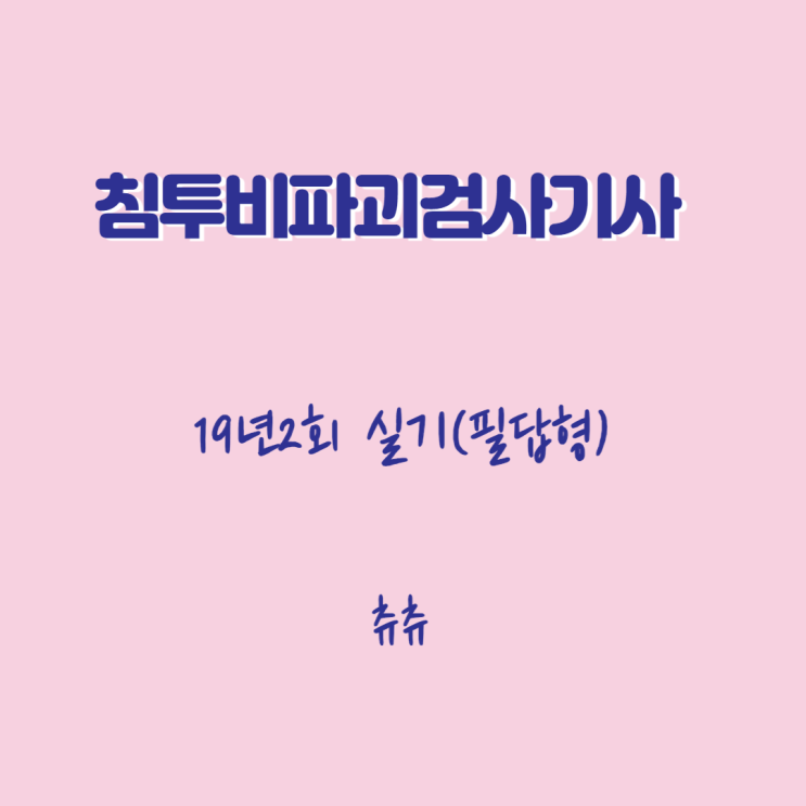 침투비파괴검사기사 실기(필답형) 19년2회 침투비파괴검사기사 실기(필답형) 19년2회