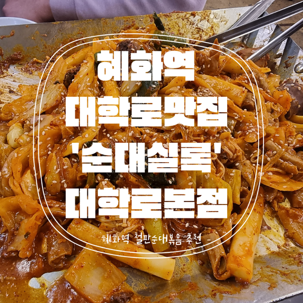  [혜화맛집] 다양한 순대 요리 맛집 '순대실록' 대학로본점