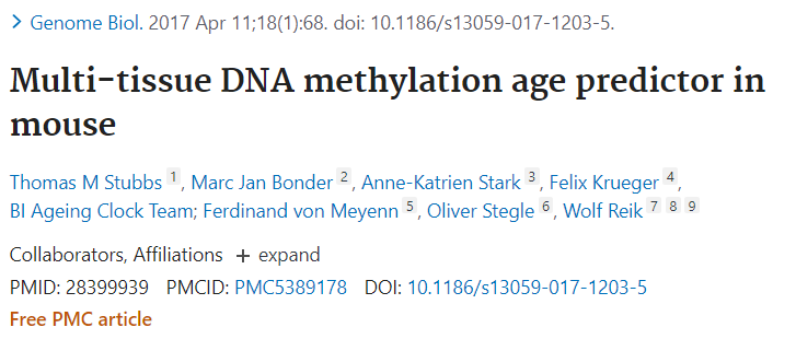  논문요약) Methylation age predictor in mouse