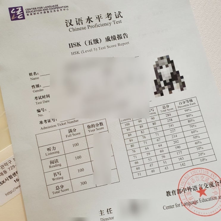  [목표성취] HSK5급 합격_1월8일자 시험 후기