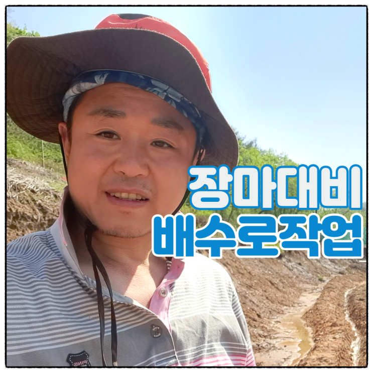  장마 대비 배수로 작업하기 [경주 체리 농장 만들기]
