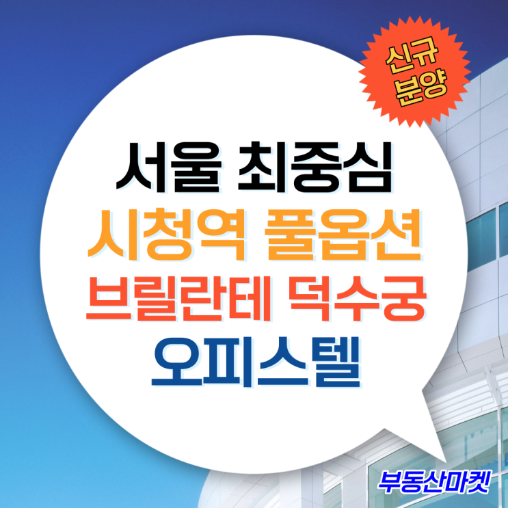 서울 중심, 풀옵션 컨시어지 서비스 브릴란테덕수궁오피스텔 분양 정리