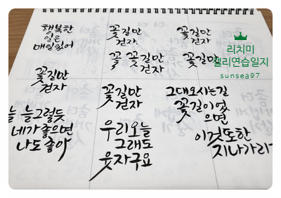  캘리연습일지