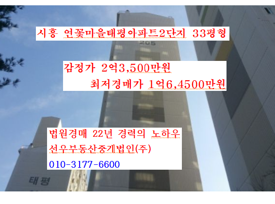  시흥시 하상동 연꽃마을 태평아파트 2단지 33평형