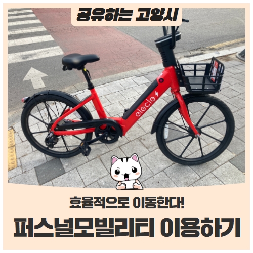 효율적으로 이동한다! 고양시 퍼스널모빌리티 이용하기(지쿠터, 일레클, 타조) 효율적으로 이동한다! 고양시 퍼스널모빌리티 이용하기(지쿠터, 일레클, 타조)